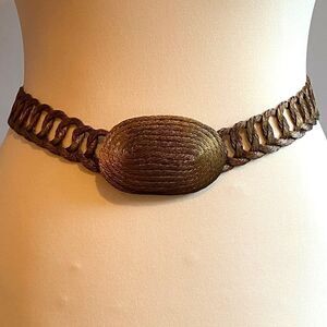 Vintage Bronze Link Belt with Big Buckle